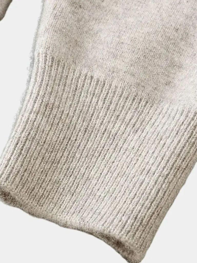 100% Wełna Merino Sweter Kardigan z Dekoltem w Serek