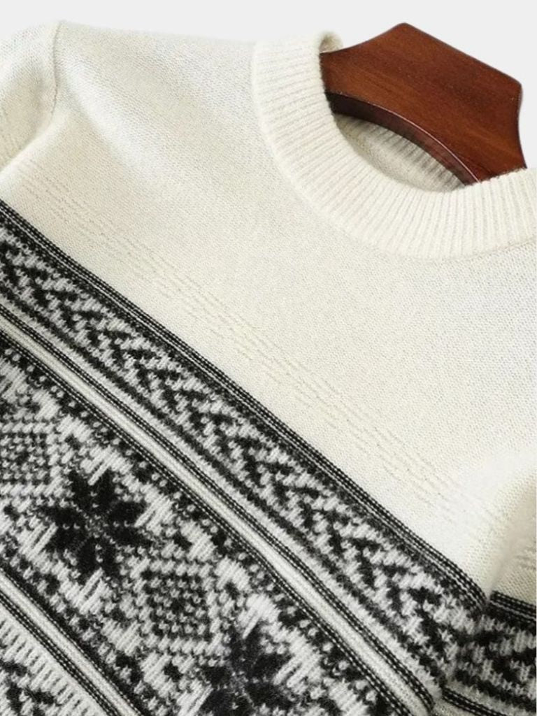 100% Wełniany Sweter Pullover Fair Isle