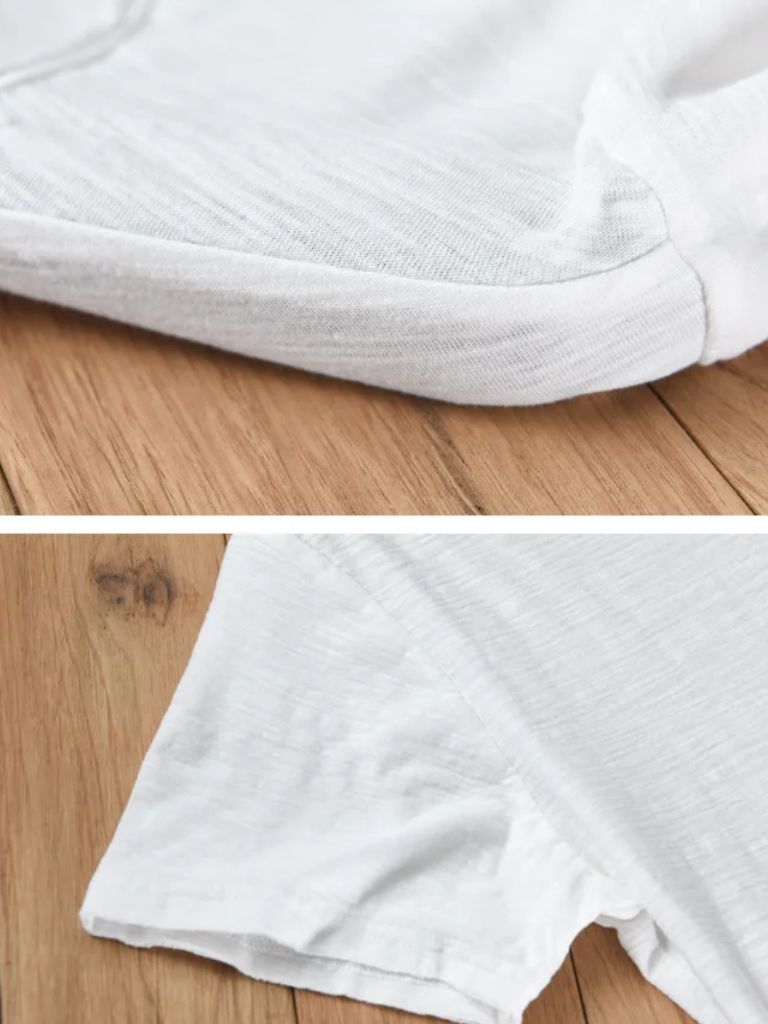 Albo Klasyczna lniana koszulka V Neck