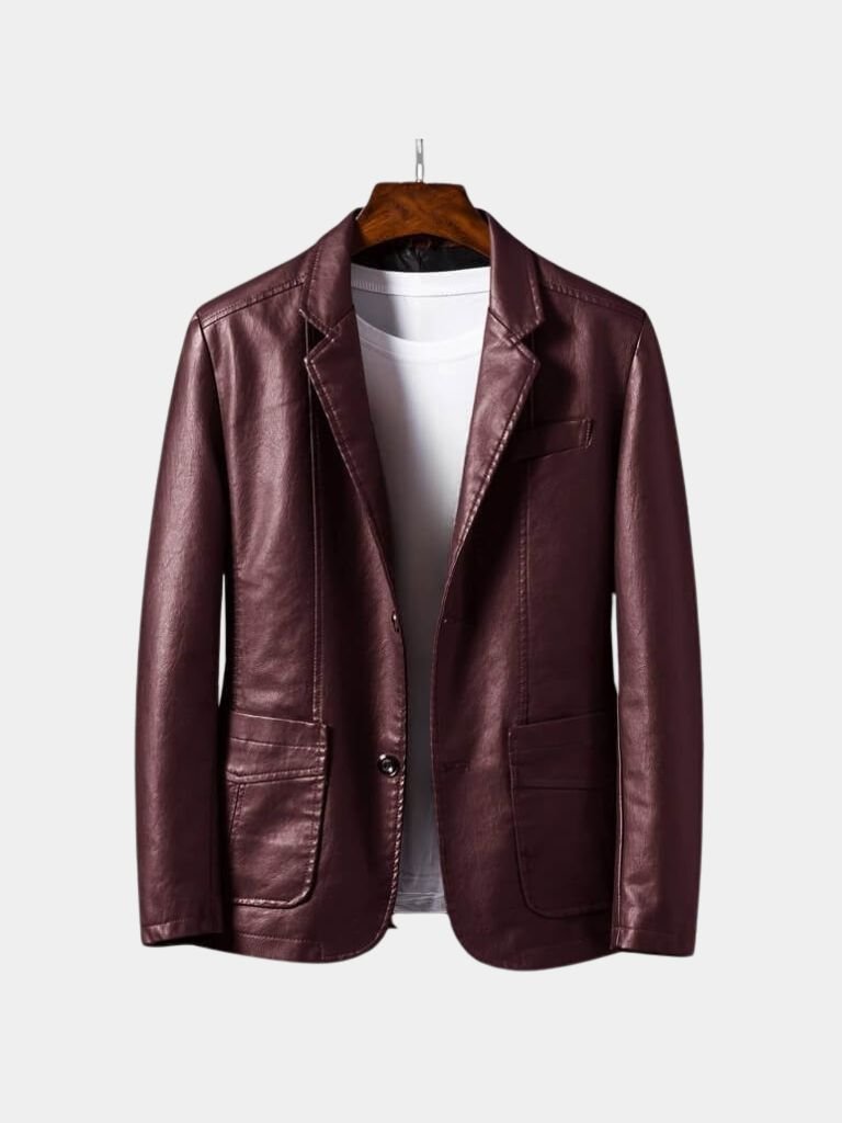 Bold Leather Jacket in Caramel Colour