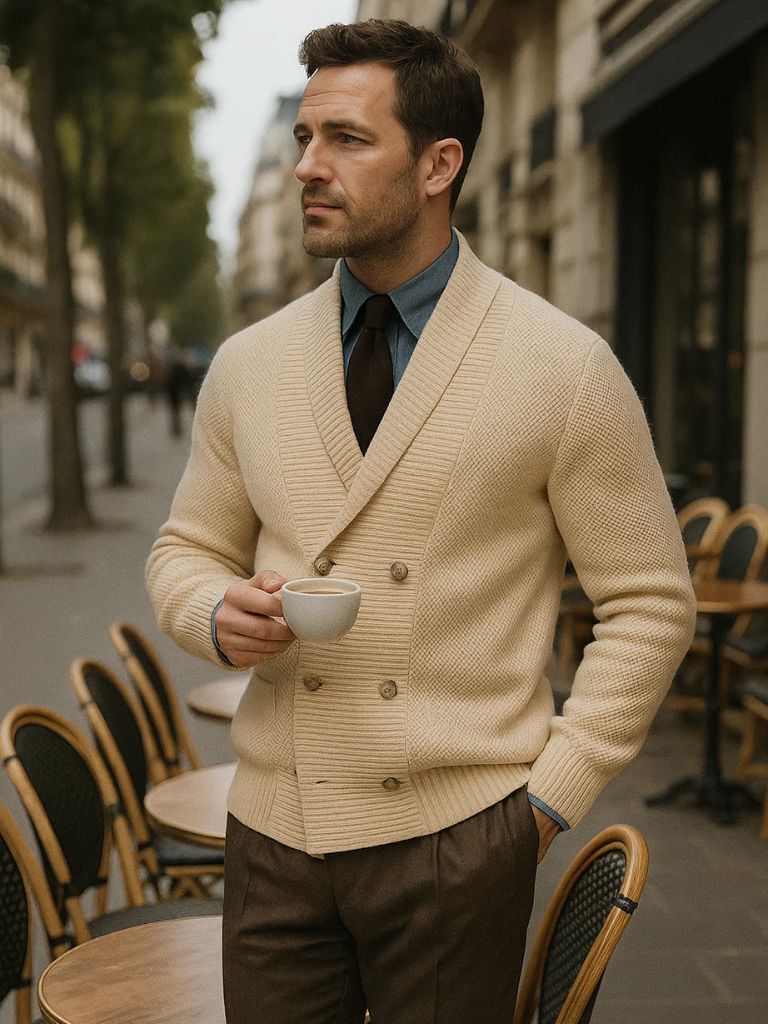 Elegancki Brytyjski Sweter Kardigan