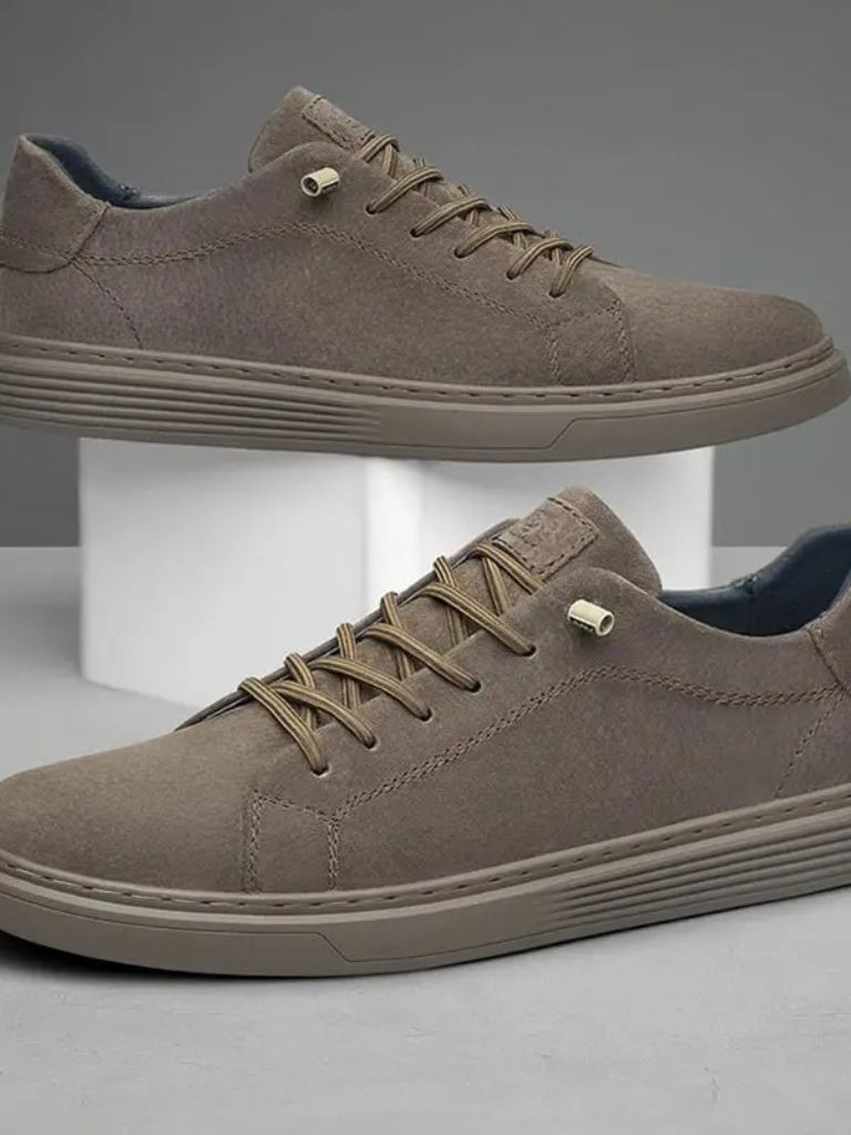 Brązowe Zamszowe Buty Skórzane