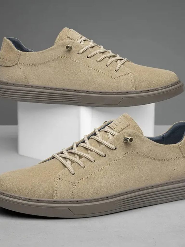 Brązowe Zamszowe Buty Skórzane