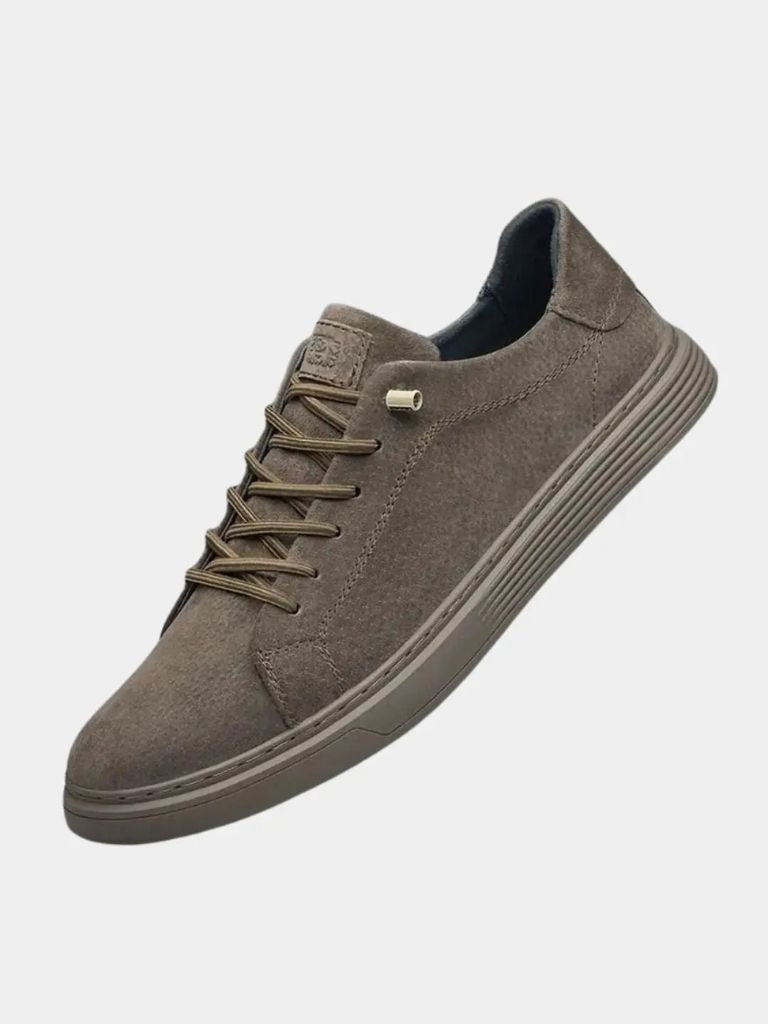 Brązowe Zamszowe Buty Skórzane