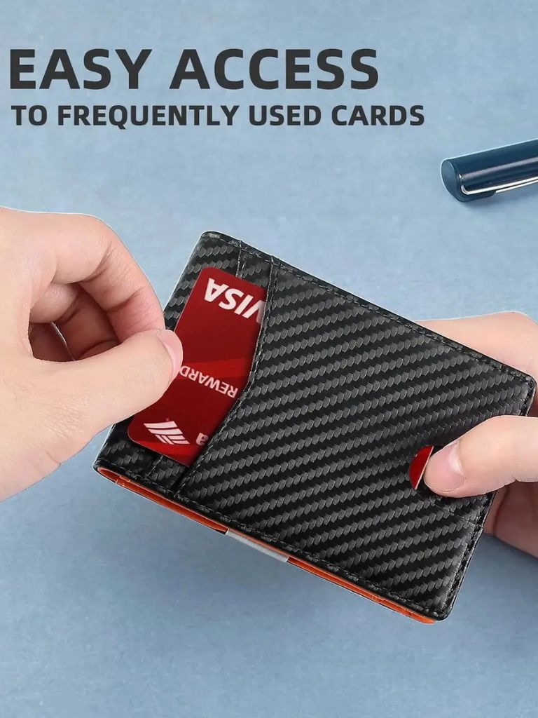 Portfel Minimalistyczny z Włókna Węglowego Anty RFID