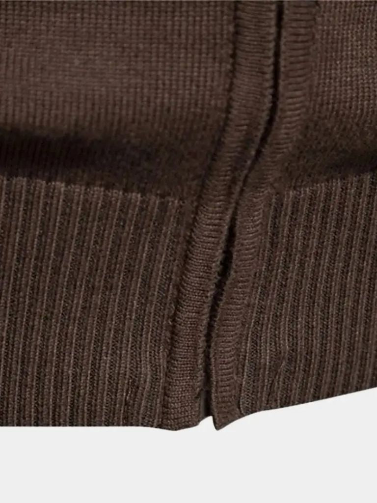 Sweter Kardigan z Zipperem i Stojącym Kołnierzem