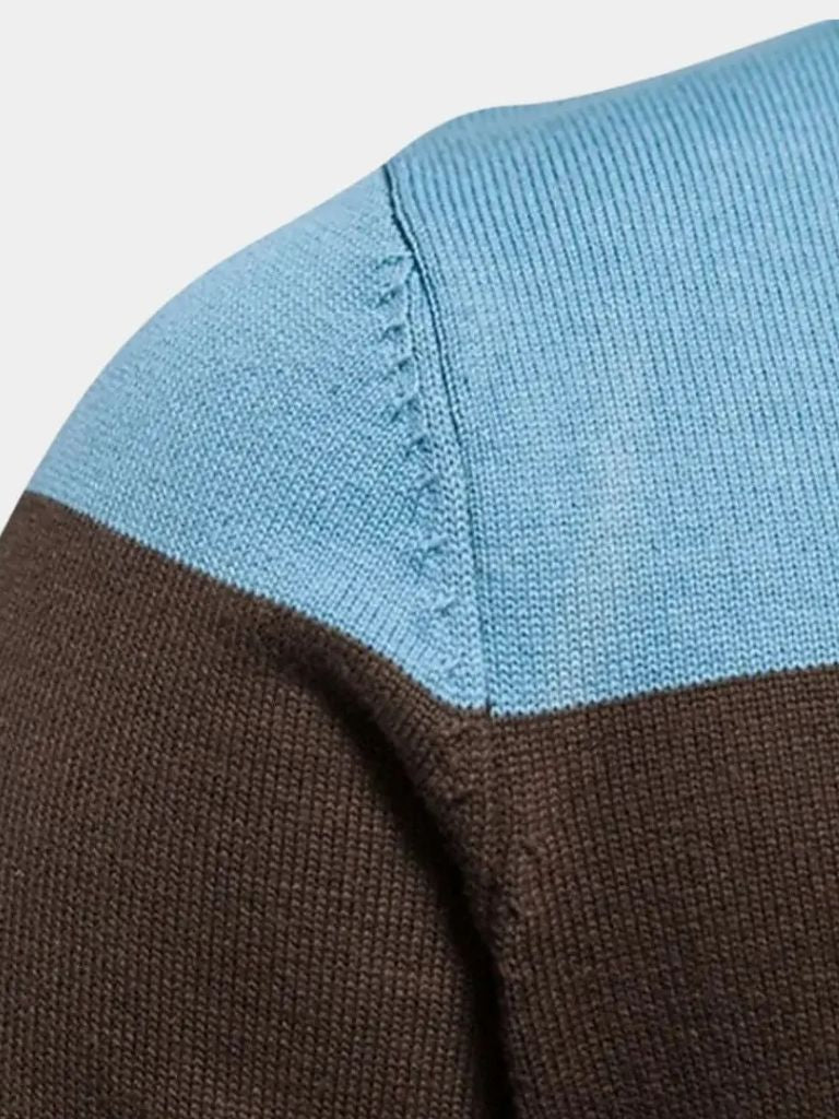 Sweter Kardigan z Zipperem i Stojącym Kołnierzem