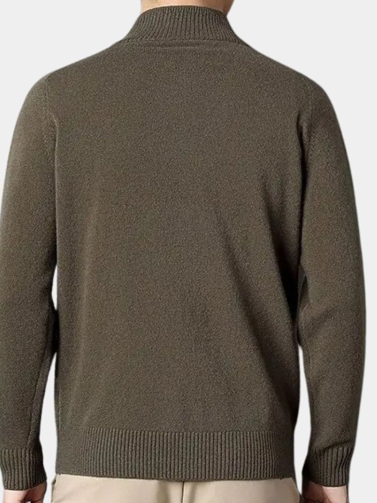Sweter z kaszmiru z zamkiem, dzianinowy golf