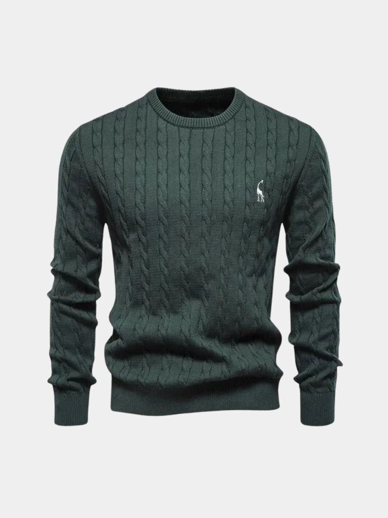 Cotton Sweater with Round Neck