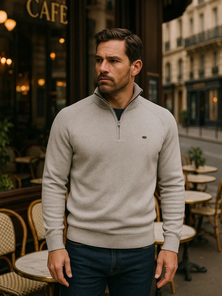 Elegancki Sweter z Ćwierć Zippem