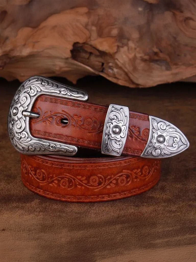 Elegancki Skórzany Pasek Western