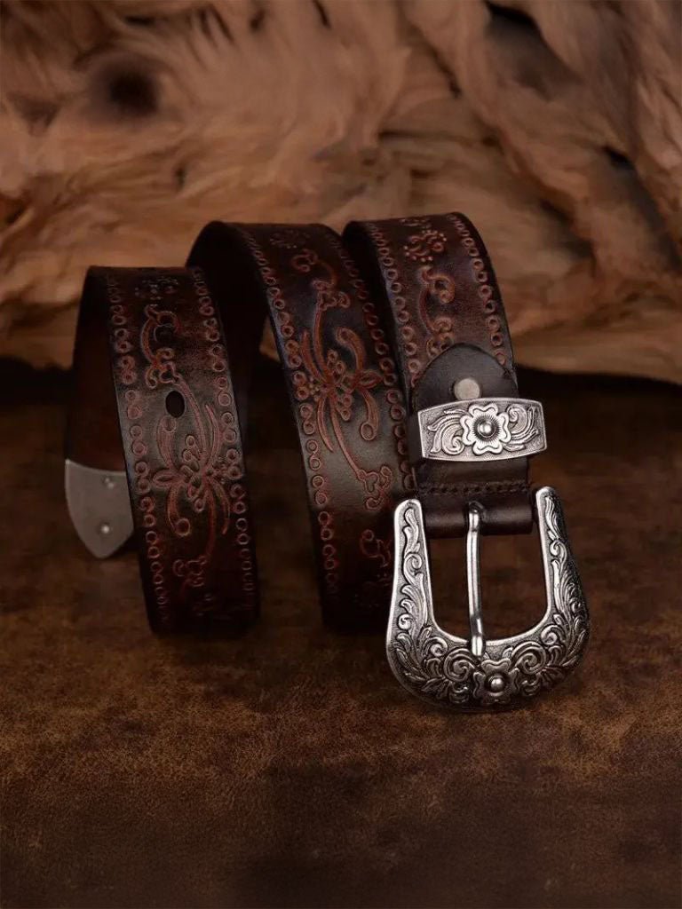 Elegancki Skórzany Pasek Western