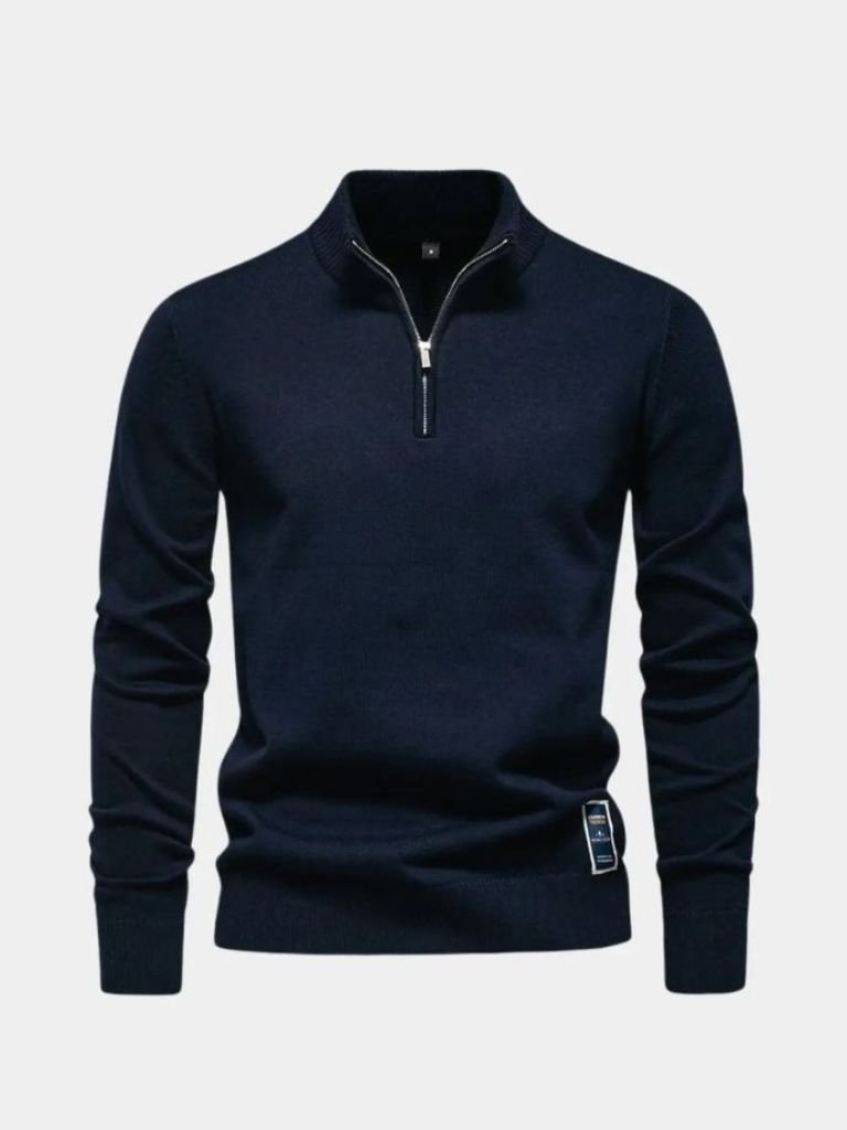 Basic Sweater with Quarter Zip