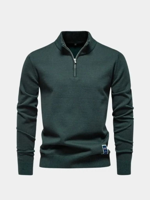 Basic Sweater with Quarter Zip