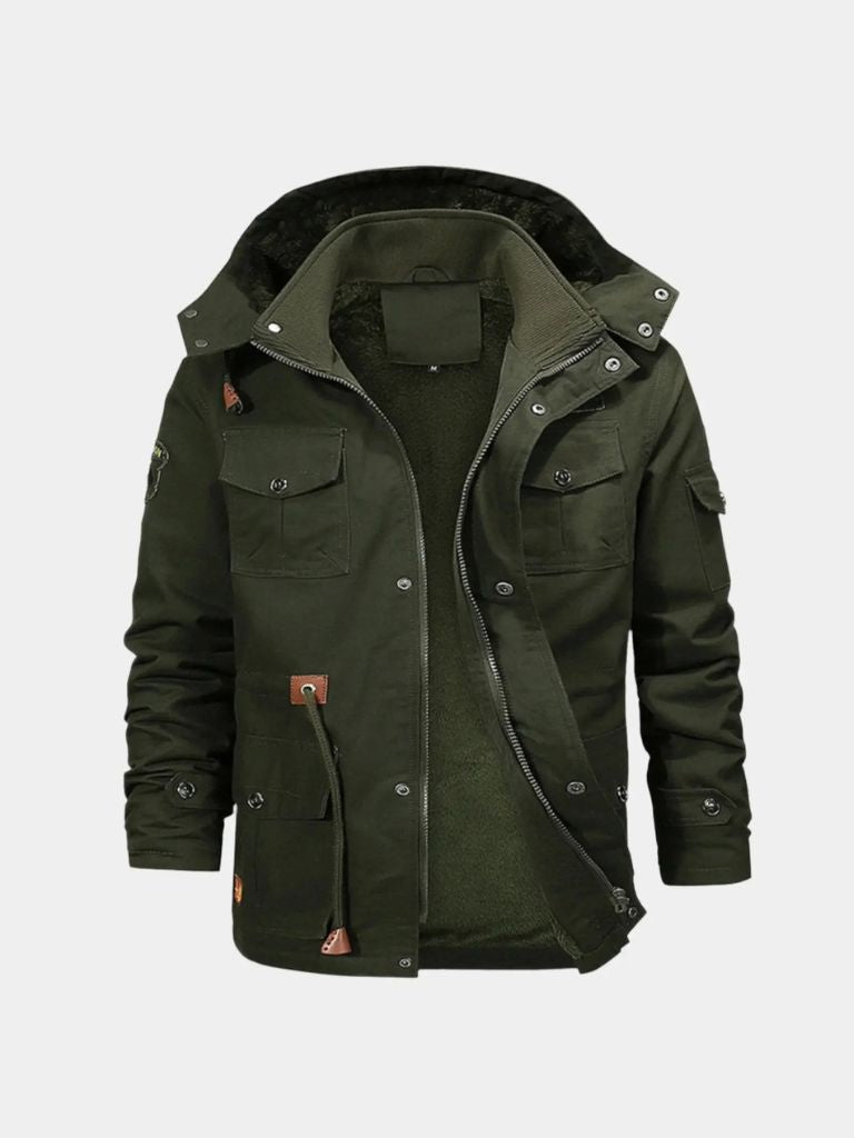 Hooded Fleece Bomber Jacket