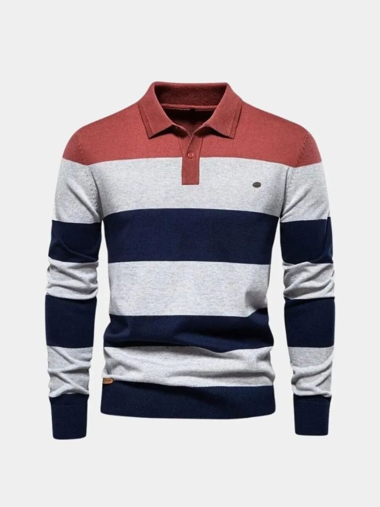 Sweater with Colourful Half-Zip