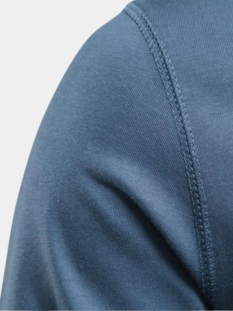 Minimalistyczna Koszulka z Długim Rękawem i Dekoltem Henley