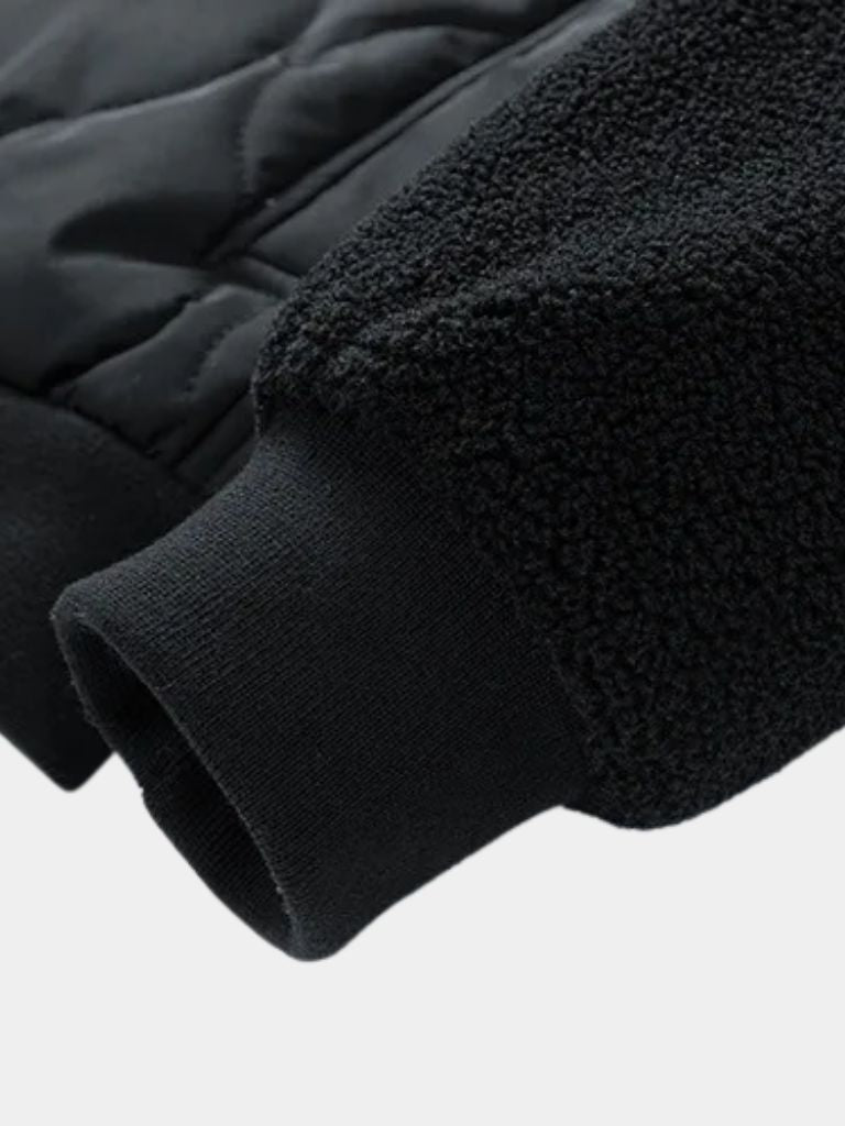 Padded Bomber Jacket with Sherpa Sleeves