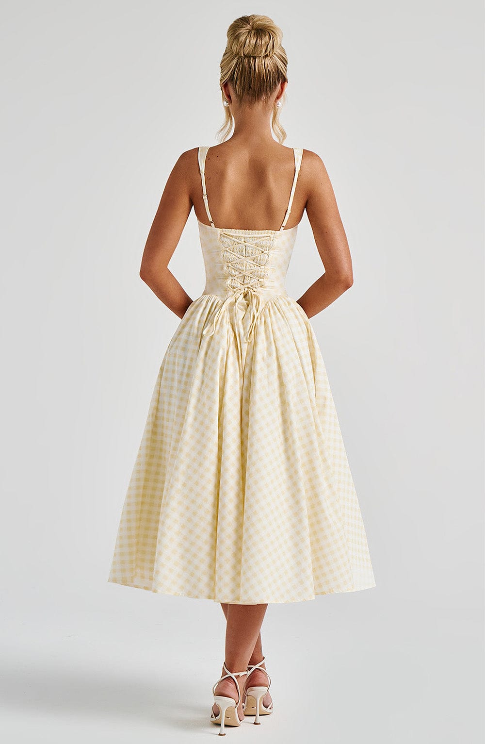 Sukienka Sherrie Midi - Vichy Cytrynowy