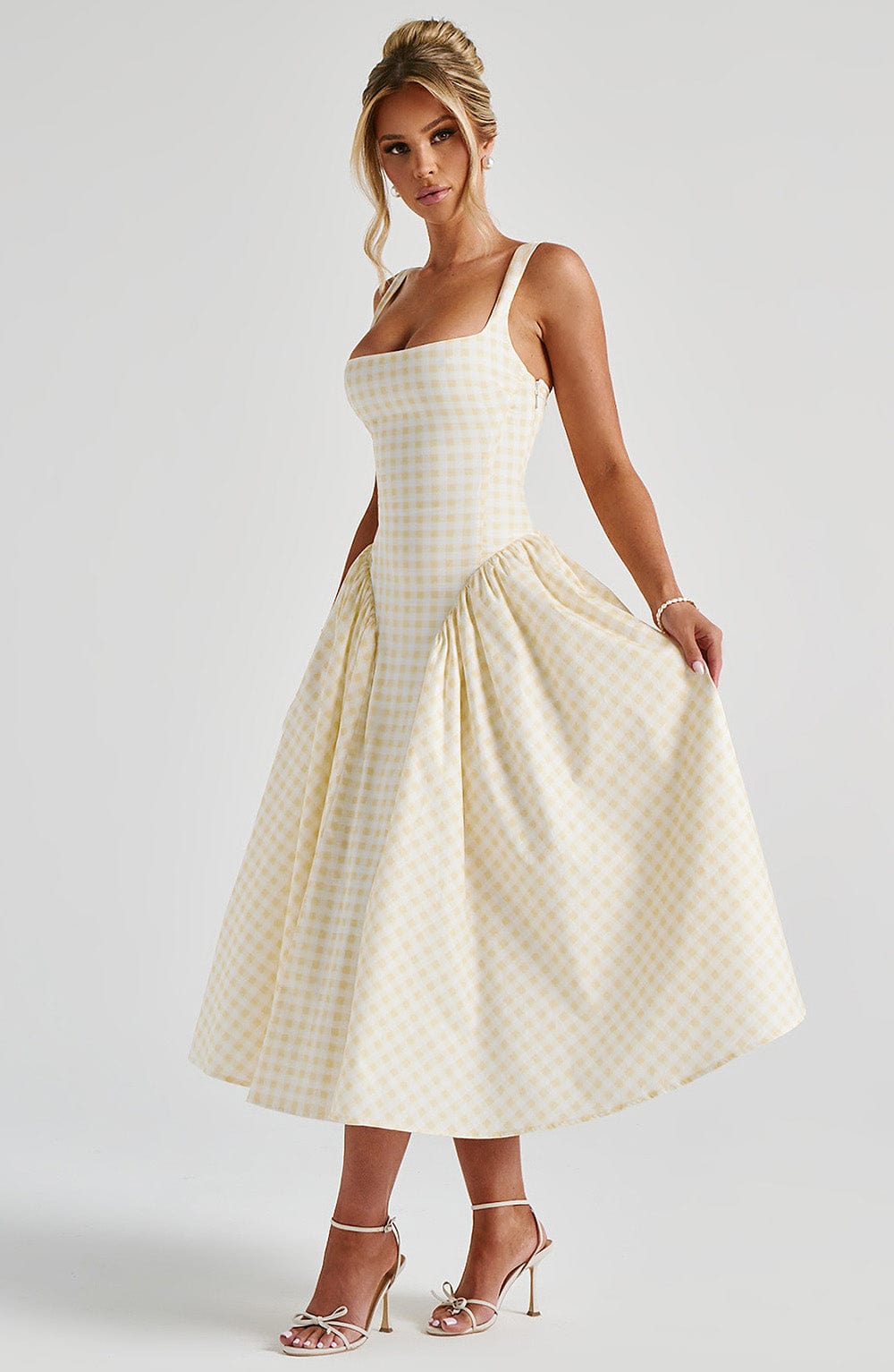 Sukienka Sherrie Midi - Vichy Cytrynowy