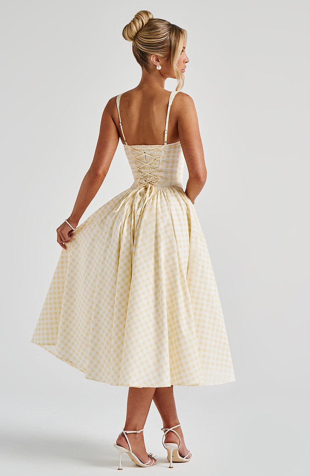 Sukienka Sherrie Midi - Vichy Cytrynowy