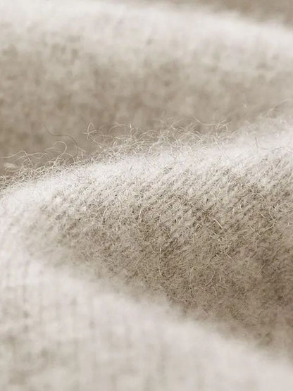 100% Wełna Merino Sweter Kardigan z Dekoltem w Serek