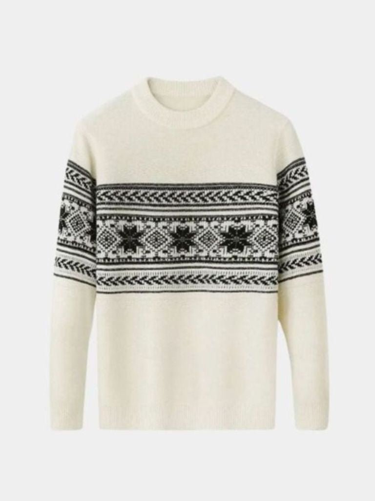 100% Wełniany Sweter Pullover Fair Isle