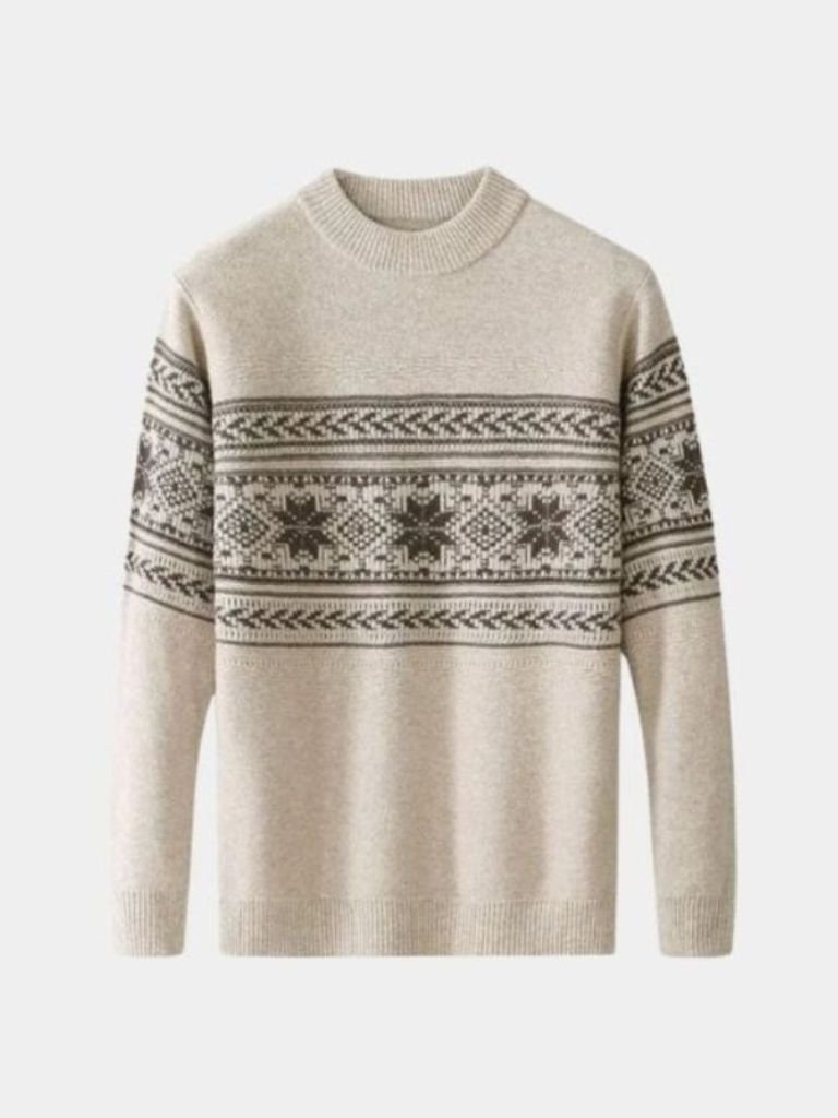 100% Wełniany Sweter Pullover Fair Isle