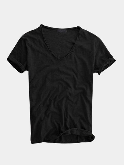 Albo Klasyczna lniana koszulka V Neck