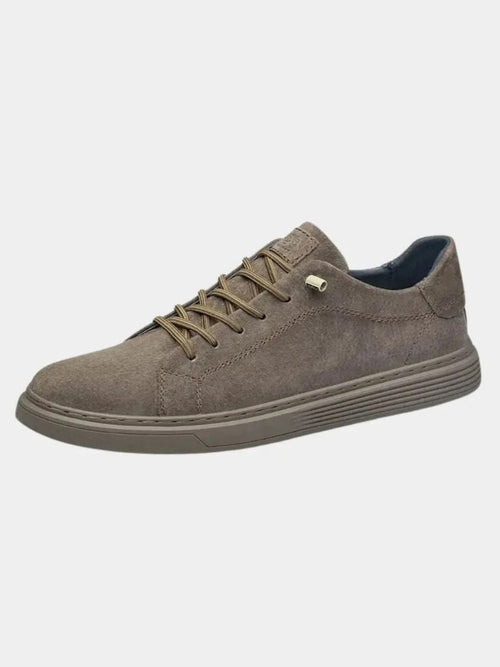 Brązowe Zamszowe Buty Skórzane
