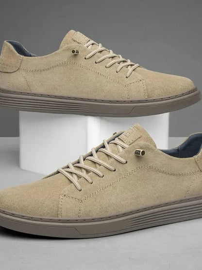 Brązowe Zamszowe Buty Skórzane