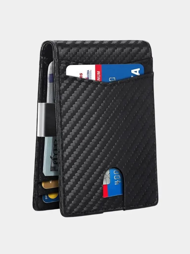 Portfel Minimalistyczny z Włókna Węglowego Anty RFID