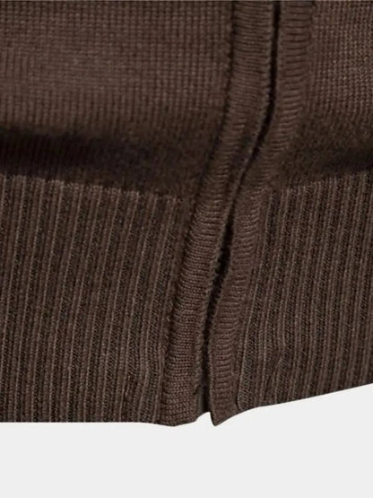 Sweter Kardigan z Zipperem i Stojącym Kołnierzem