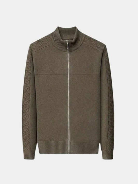 Sweter z kaszmiru z zamkiem, dzianinowy golf