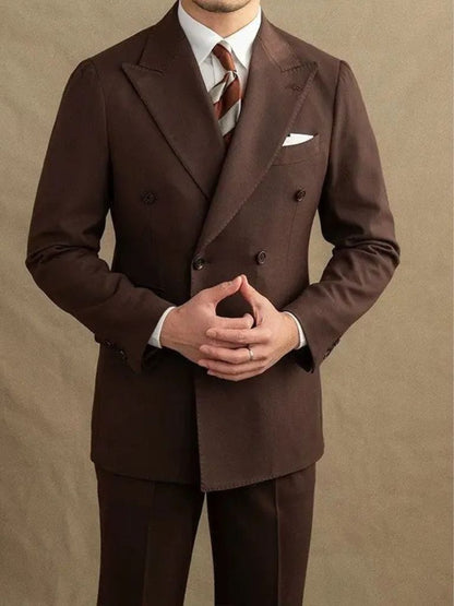 Dark Brown Gabardine Suit