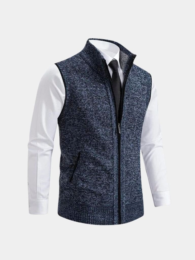 Elegancka kamizelka z pełnym zamkiem błyskawicznym