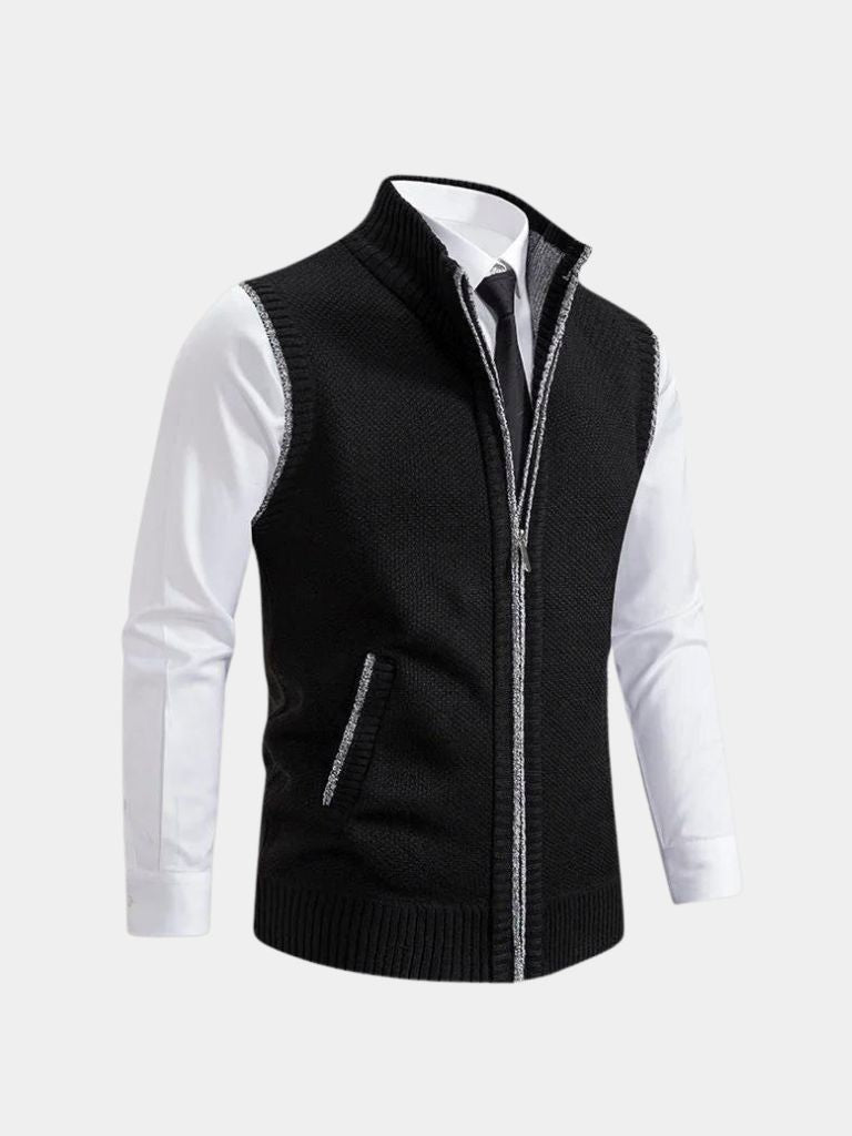 Elegancka kamizelka z pełnym zamkiem błyskawicznym