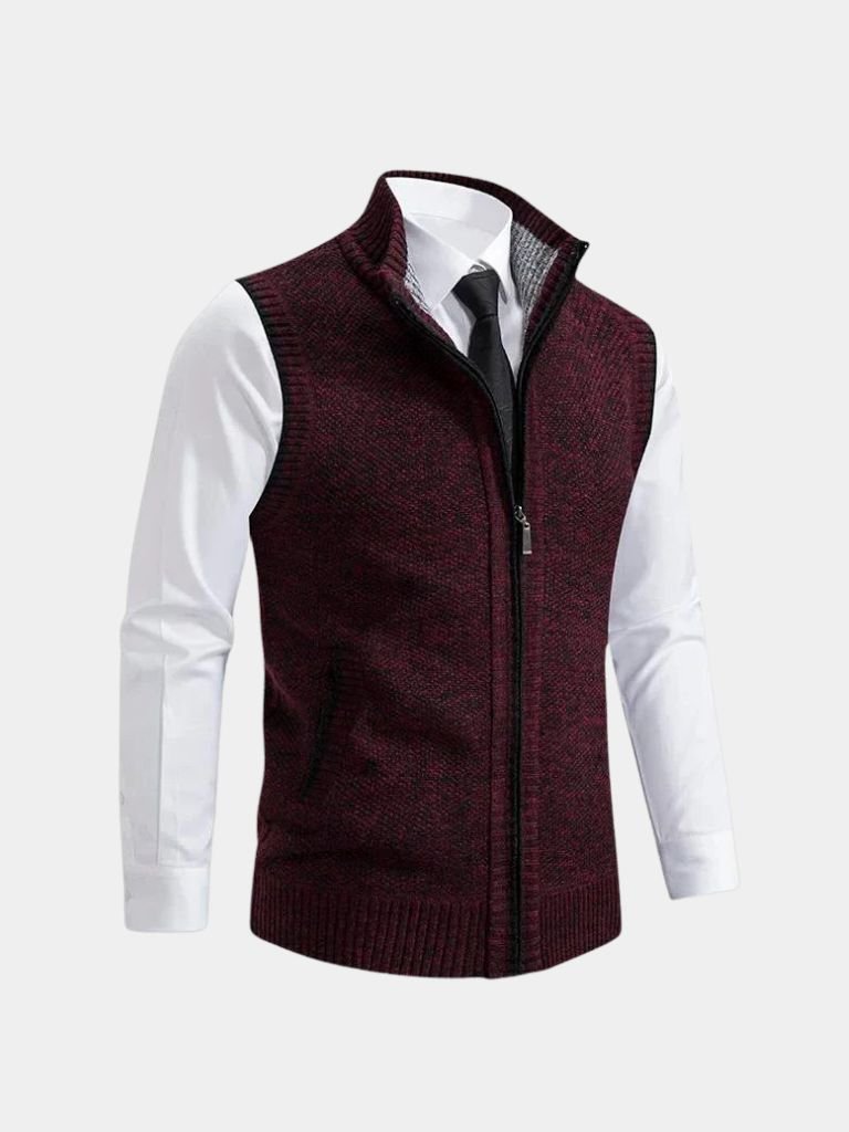 Elegancka kamizelka z pełnym zamkiem błyskawicznym