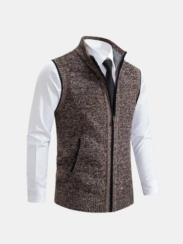 Elegancka kamizelka z pełnym zamkiem błyskawicznym