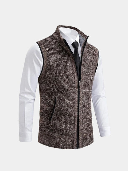 Elegancka kamizelka z pełnym zamkiem błyskawicznym