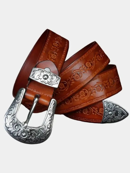 Elegancki Skórzany Pasek Western