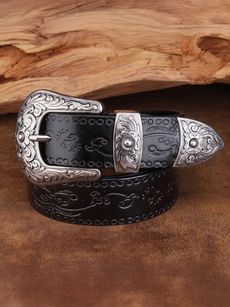 Elegant Leather Western Belt