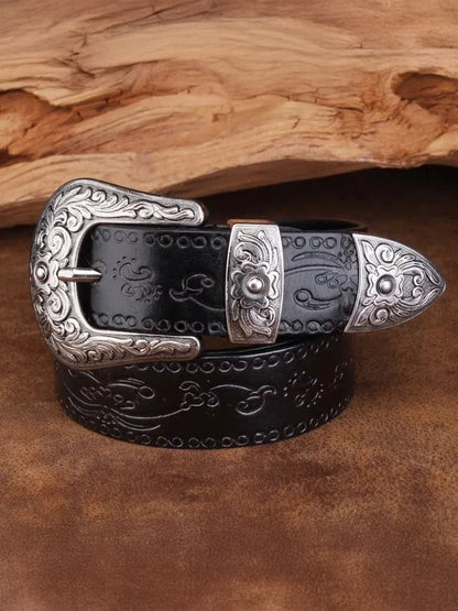 Elegant Leather Western Belt