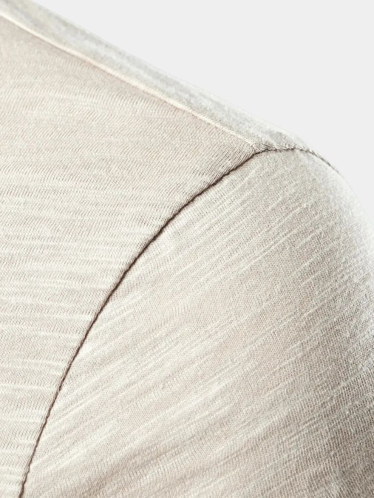 Podstawowa Casualowa Koszulka z Dekoltem Henley