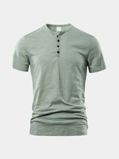 Podstawowa Casualowa Koszulka z Dekoltem Henley