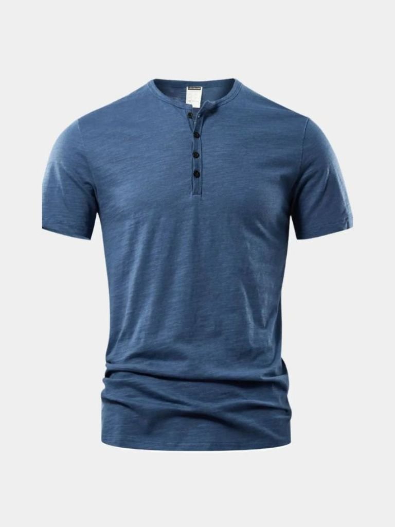 Podstawowa Casualowa Koszulka z Dekoltem Henley