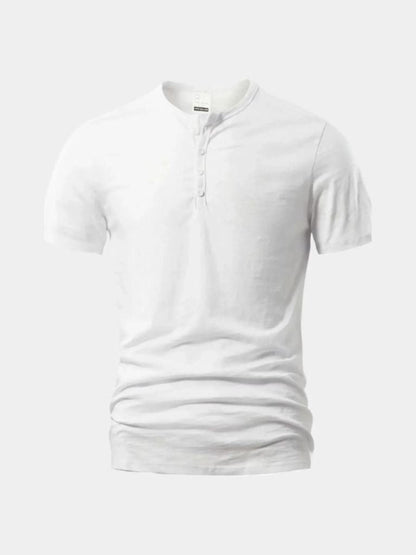 Podstawowa Casualowa Koszulka z Dekoltem Henley