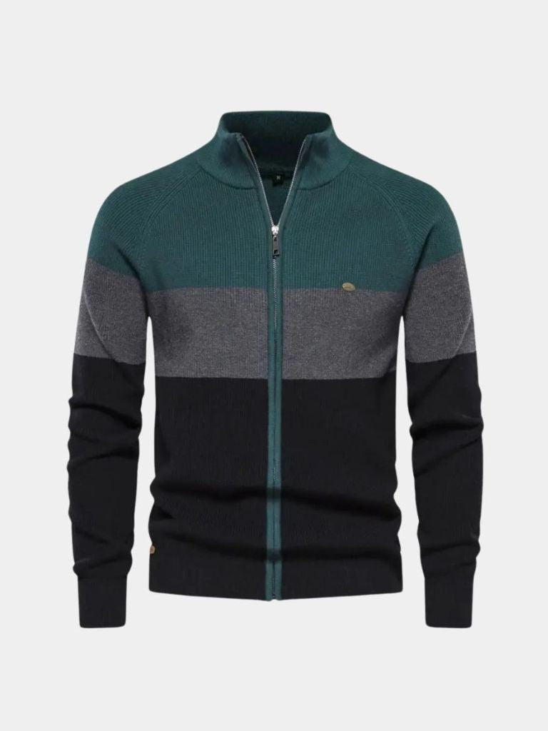 Sweter na zamek z dzianiny