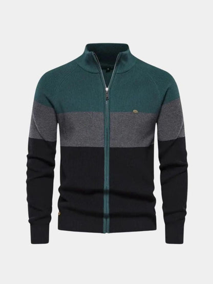Sweter na zamek z dzianiny