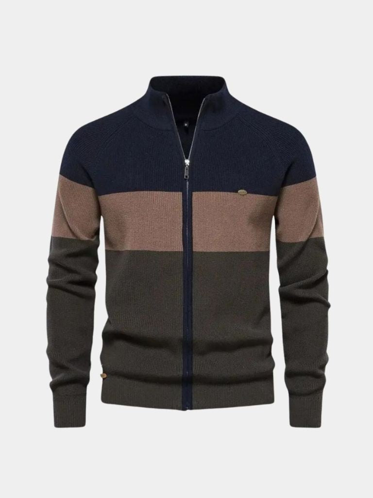 Sweter na zamek z dzianiny